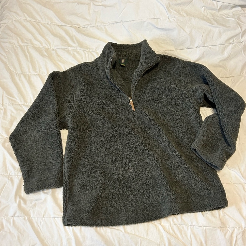 Men's Gray Sherpa Pullover Jacket